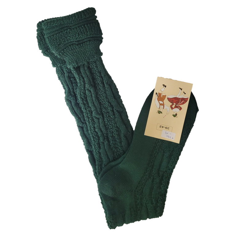 Trachtenkniebundstrumpf in Handstrickoptik mit Umschlag
