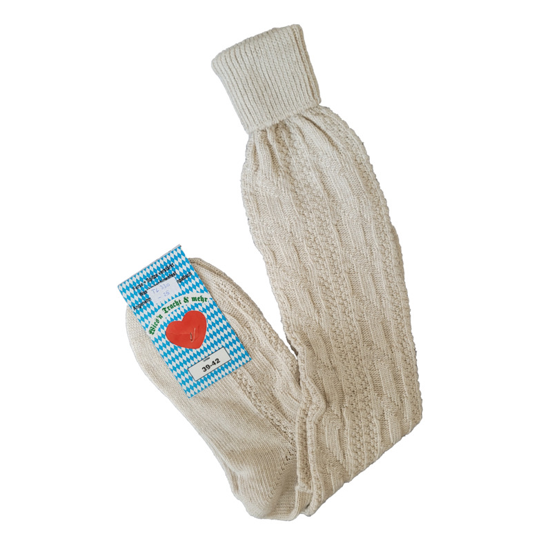 Trachtenkniebundstrumpf in Handstrickoptik mit Umschlag